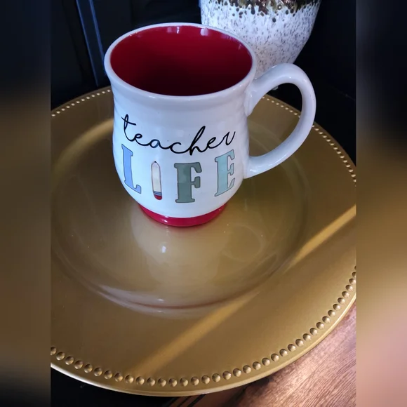 Teacher Life Mug with Red Interior - Picture 4 of 4